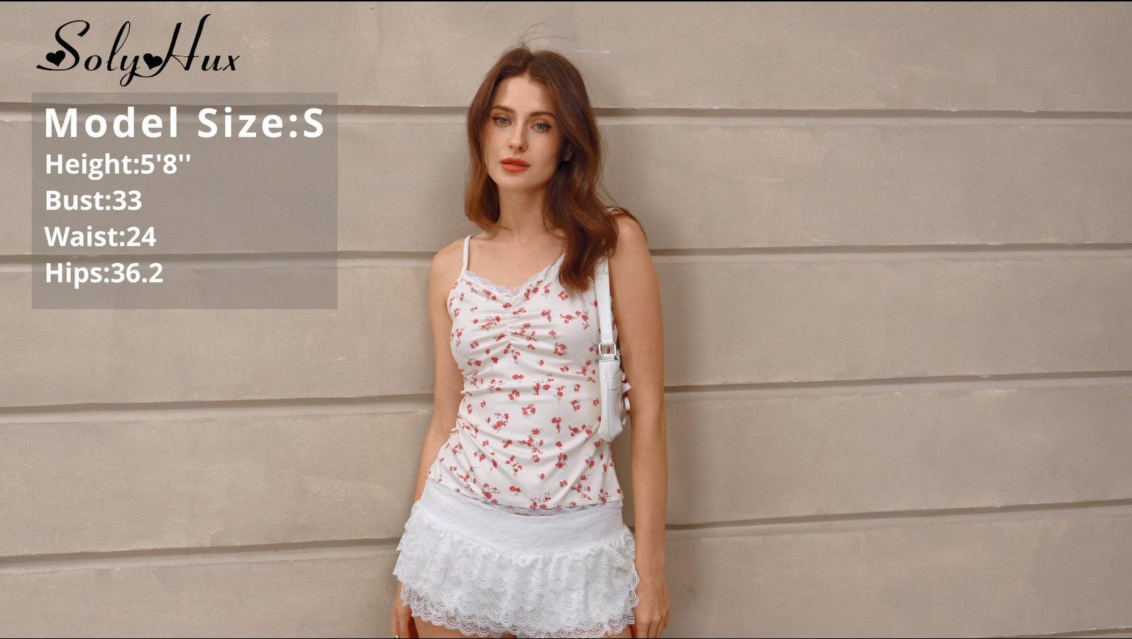 SOLY HUX Women's Y2k Floral Print Camisole Fairy Cute Lace Trim